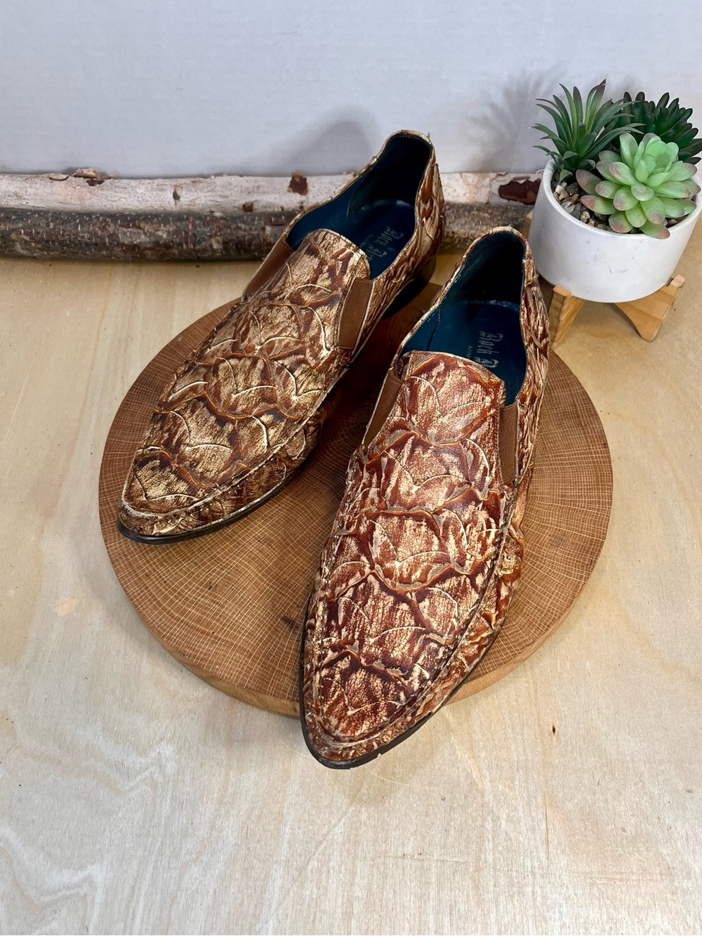 Vintage Mark Nason Rock Never Dies Leather Loafers Made in Italy Size 10